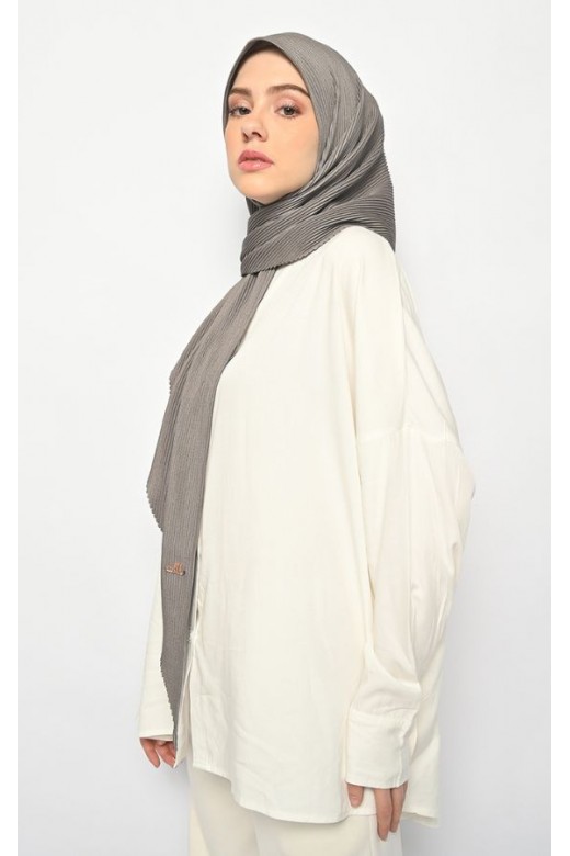 Suria Segitiga Instan Pleats Dark Grey